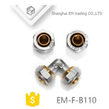 EM-F-B110 DN20 nickel plated brass elbow pipe fitting with compression connector